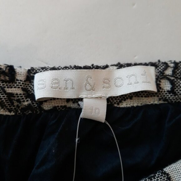 NWT Anthropologie San & Soni Terre Textured Cotton Wide Leg Pants 10 - Picture 12 of 16